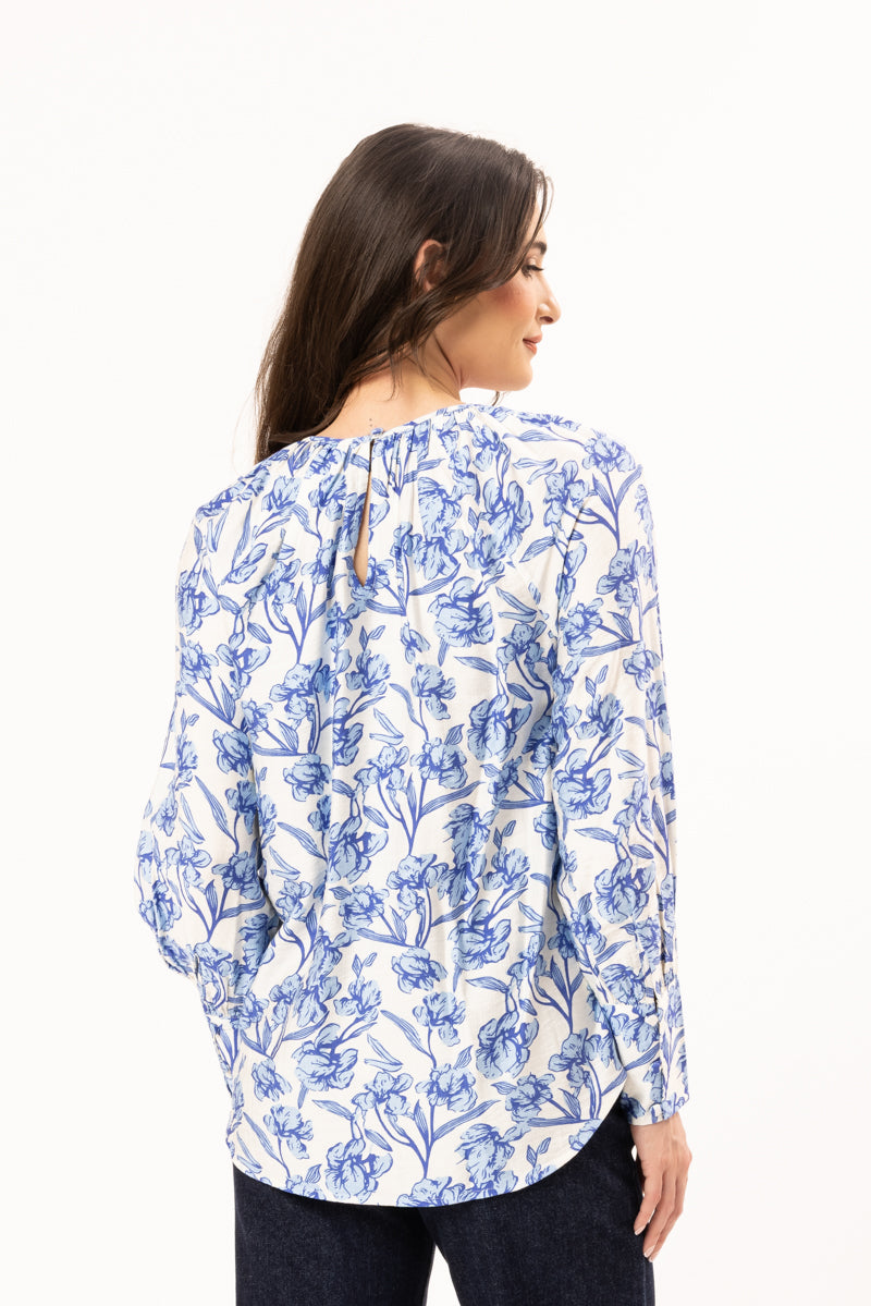 Centred Top - Blue Bloom