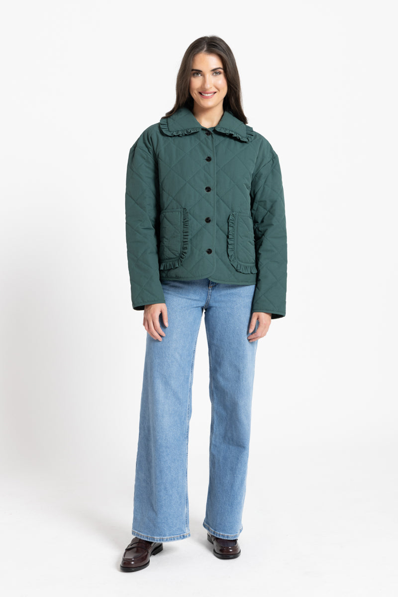 FRILLED JACKET | Moss