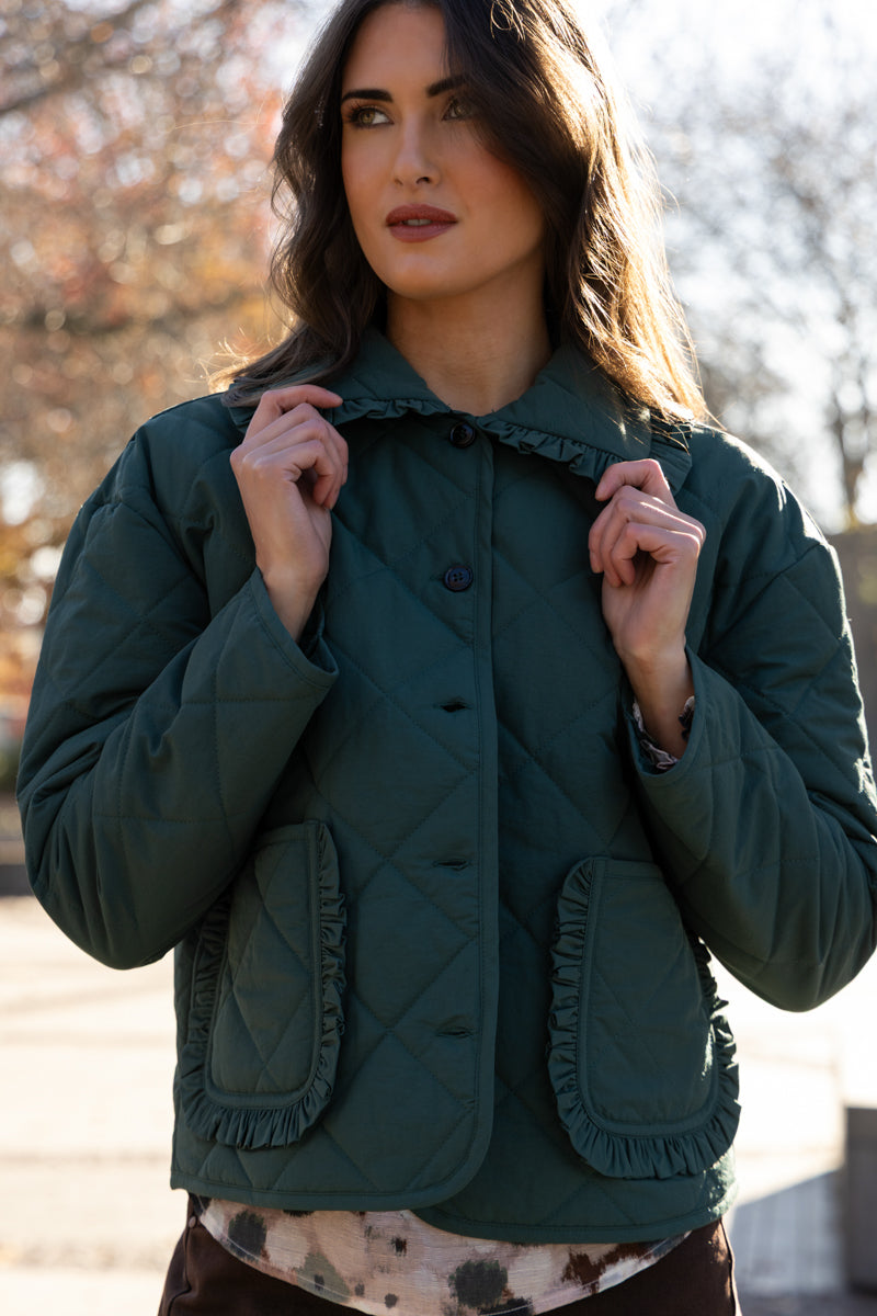 FRILLED JACKET | Moss
