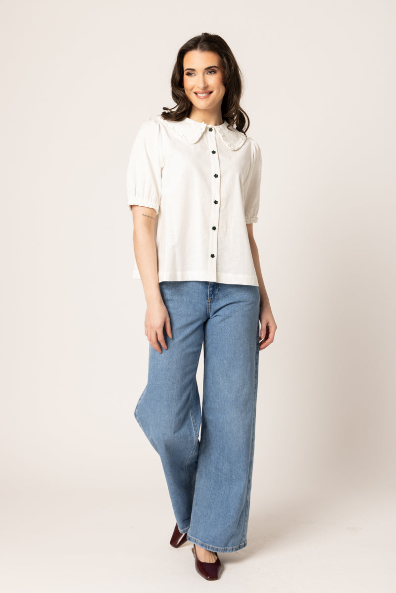 WHIMSICAL SHIRT | White Linen Blend