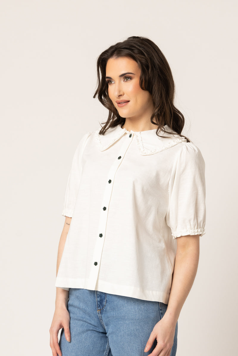 WHIMSICAL SHIRT | White Linen Blend