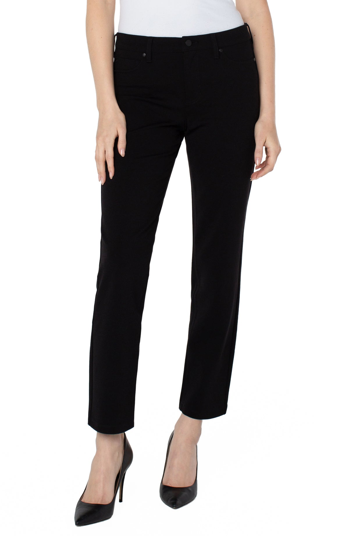 Madonna Slim Knit Pant - Black