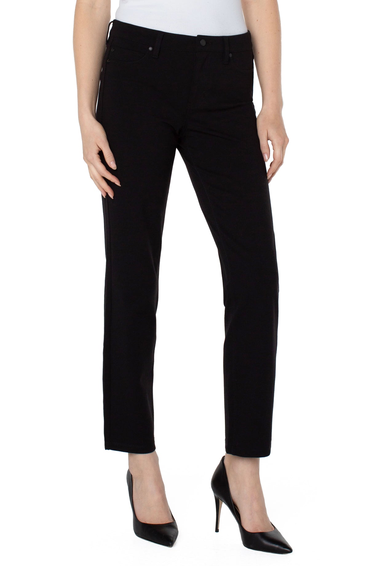 Madonna Slim Knit Pant - Black