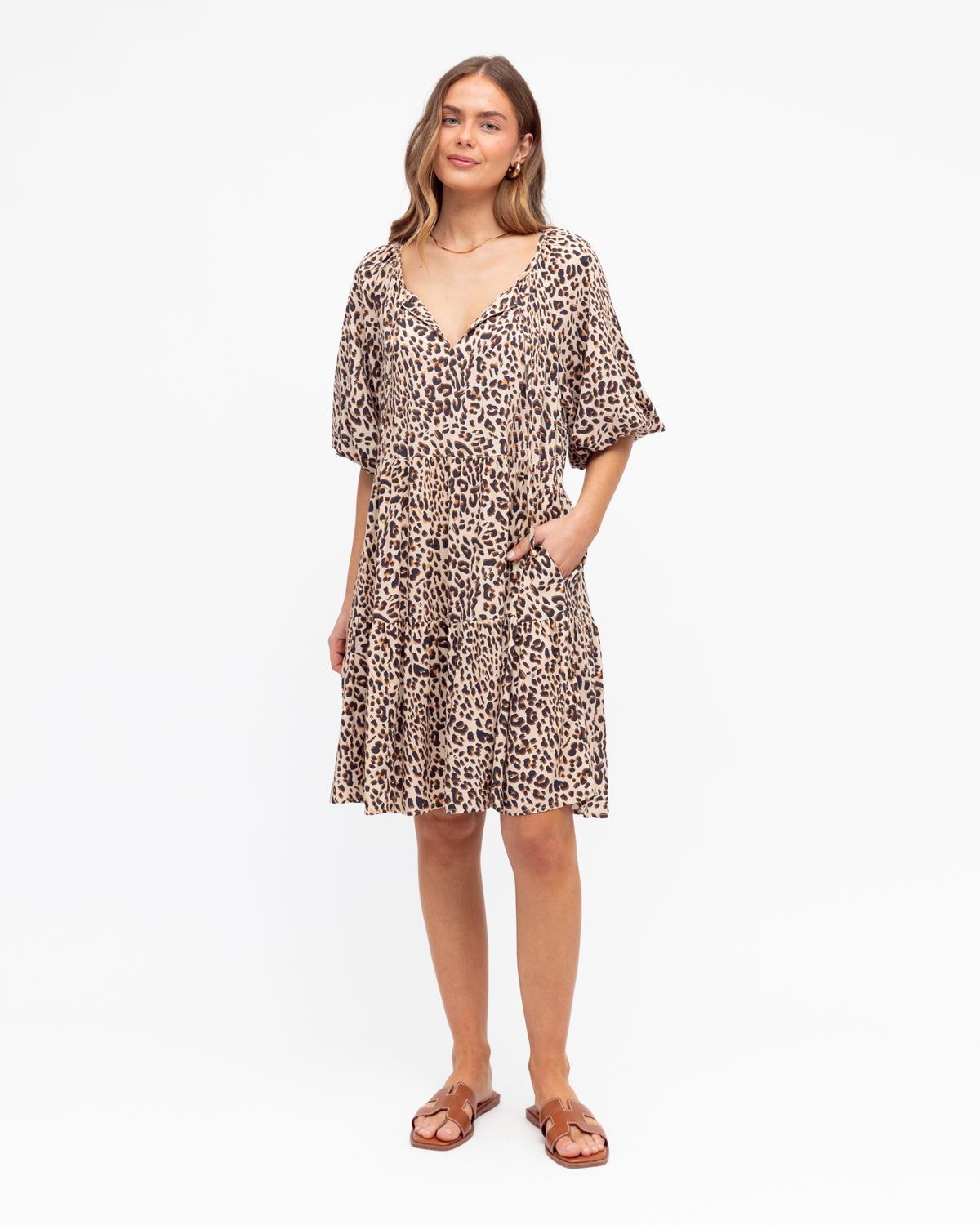 Savannah Mini Dress - Leopard