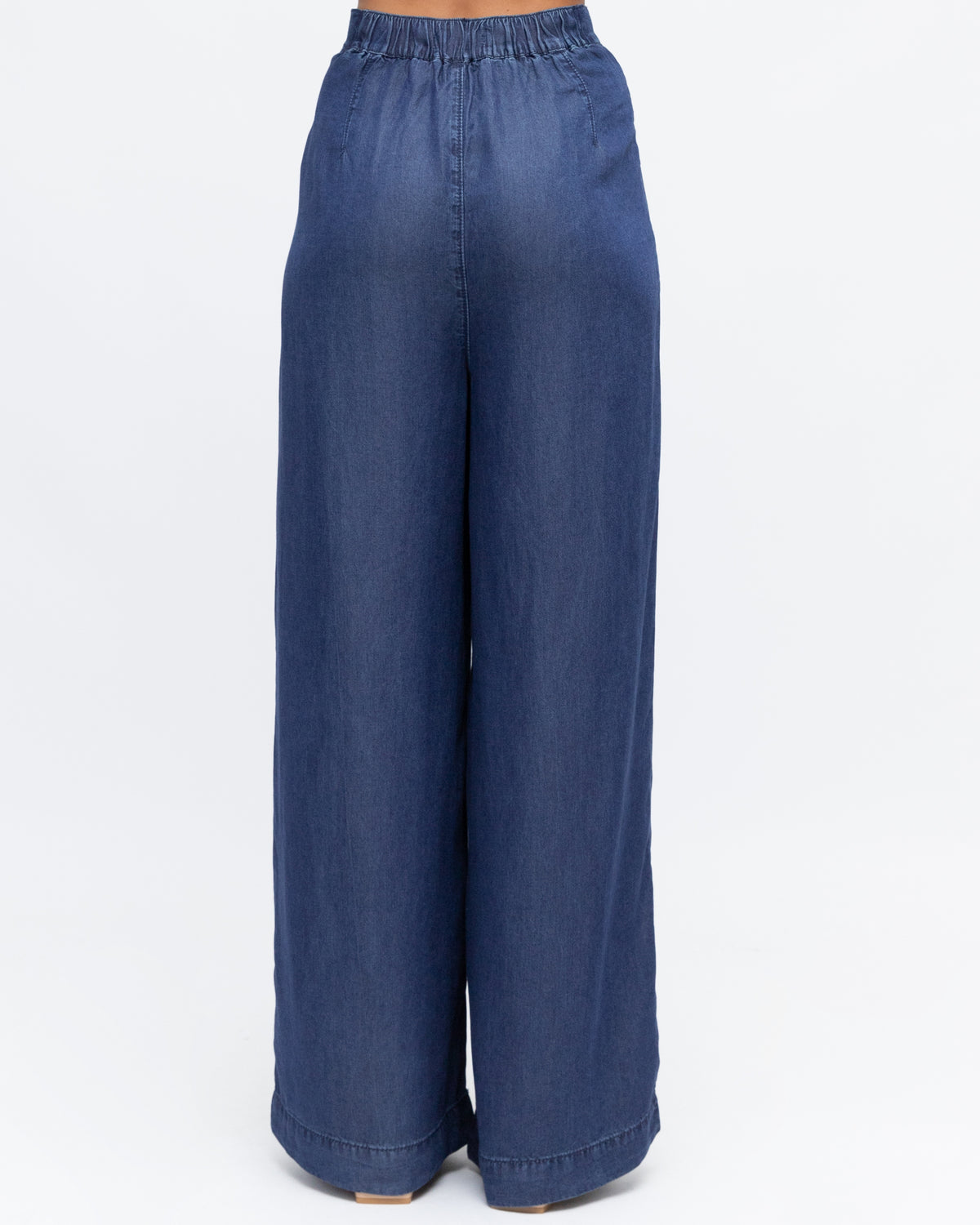 Wide Leg Denim Pants - Indigo