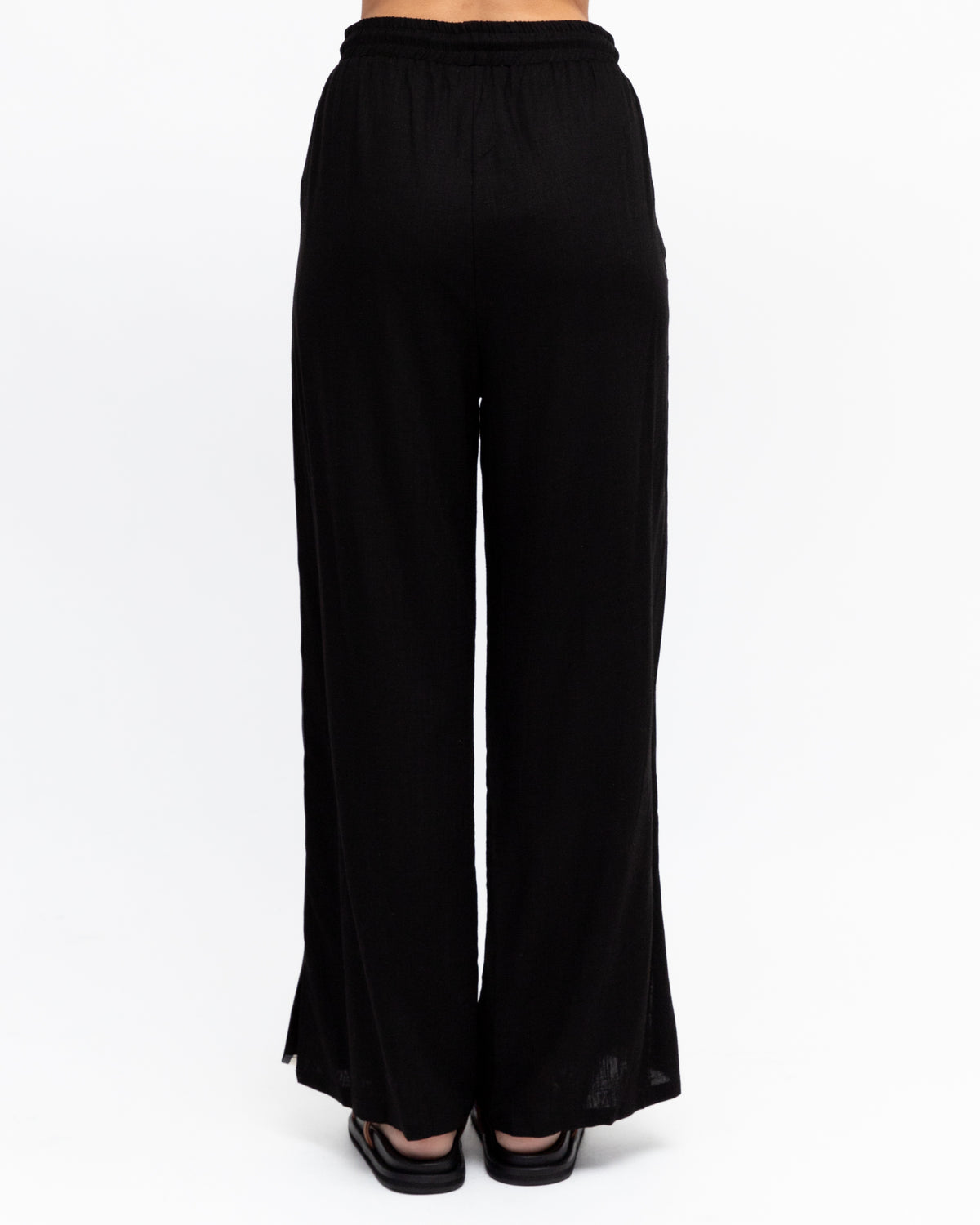 Effortless Linen Pant - Black Tri-Stripe