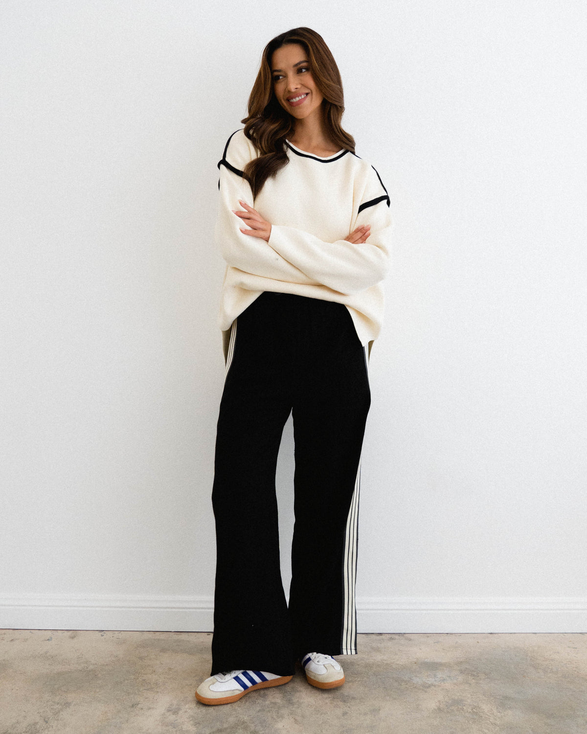 Effortless Linen Pant - Black Tri-Stripe