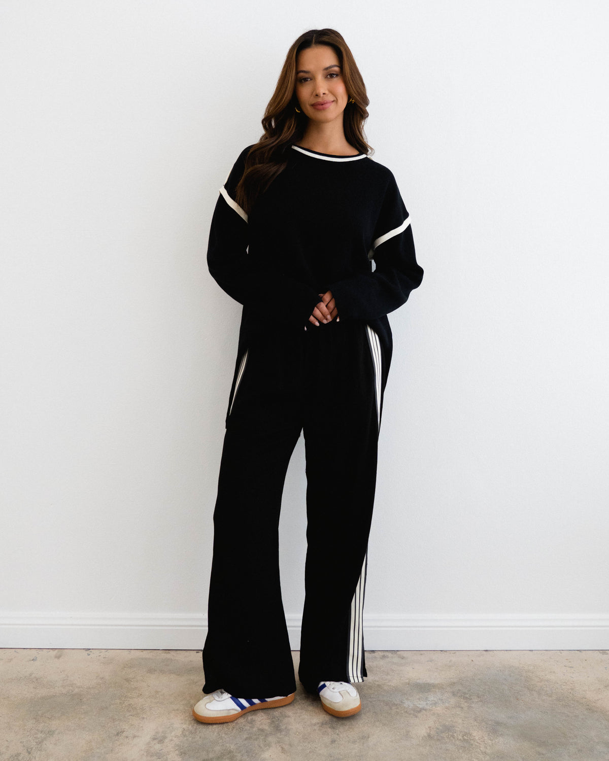 Effortless Linen Pant - Black Tri-Stripe