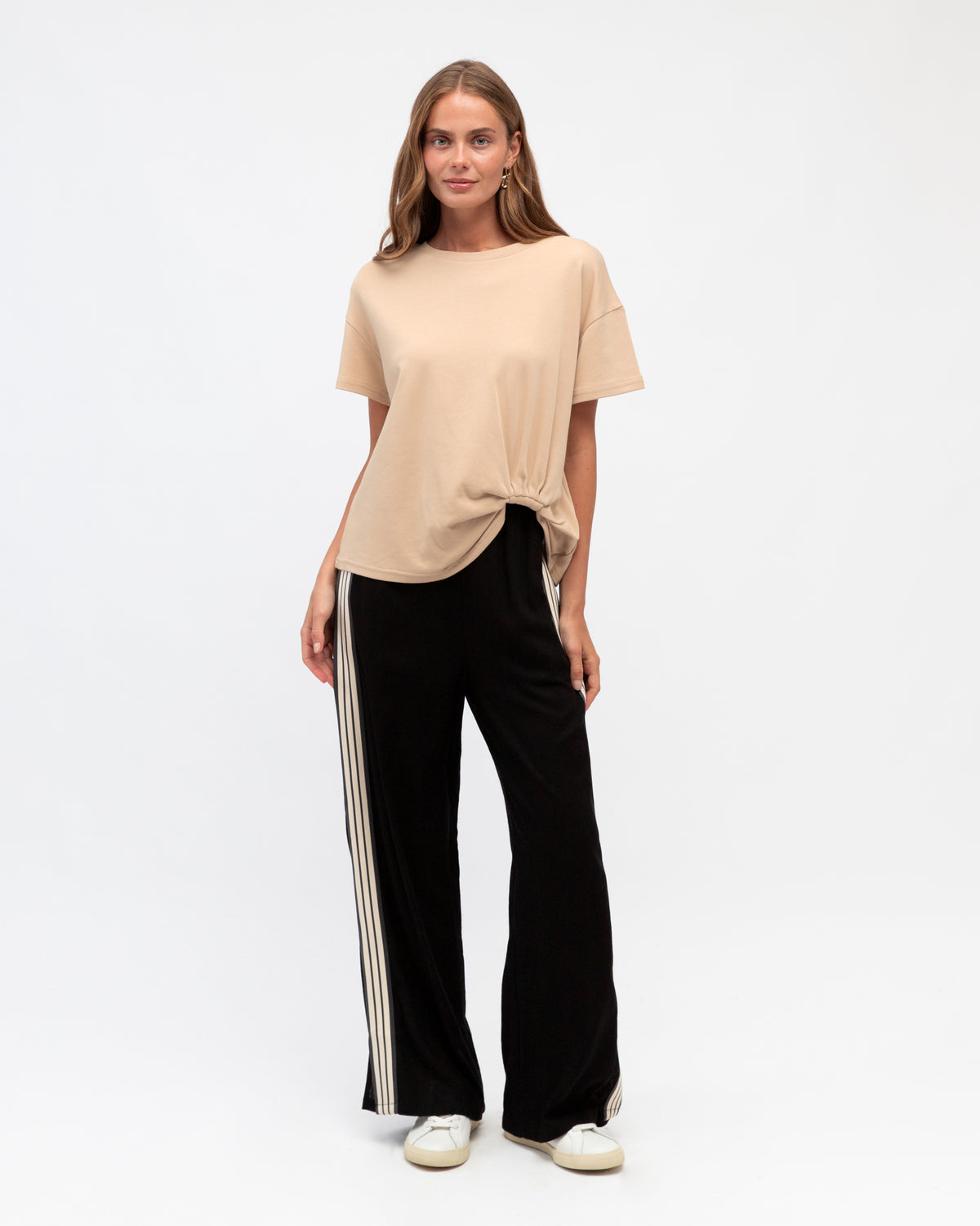 Effortless Linen Pant - Black Tri-Stripe
