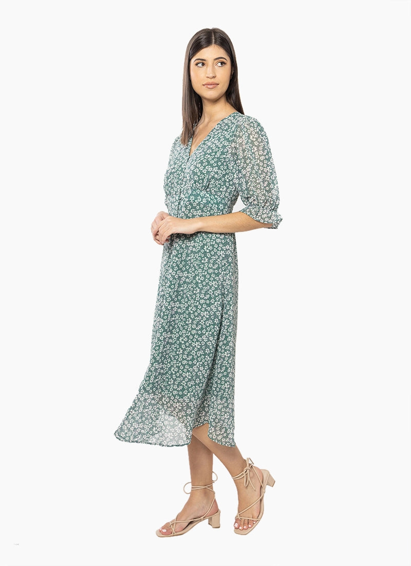 Sincere Midi Dress - Forest Floral
