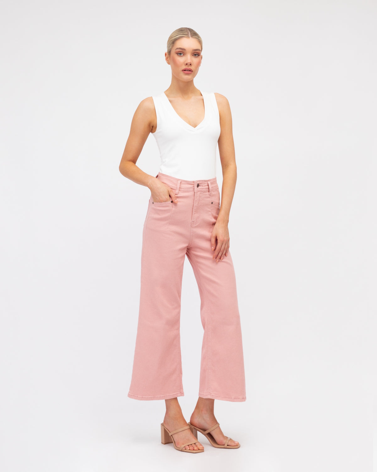 Crop Jeans (stretch) - Rosewater