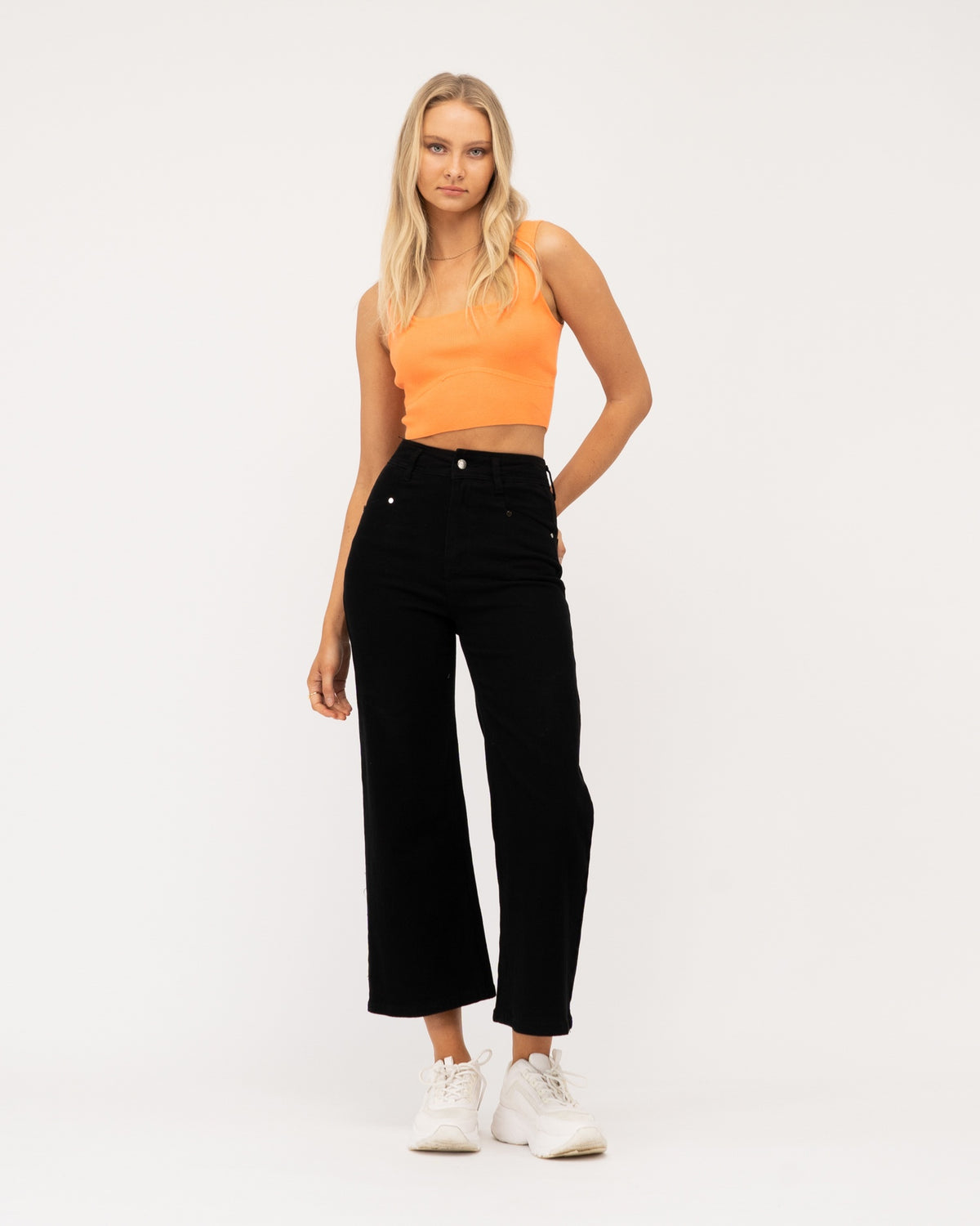 Crop Jeans (stretch) -  Black