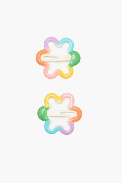 Rainbow Flower Clip Set