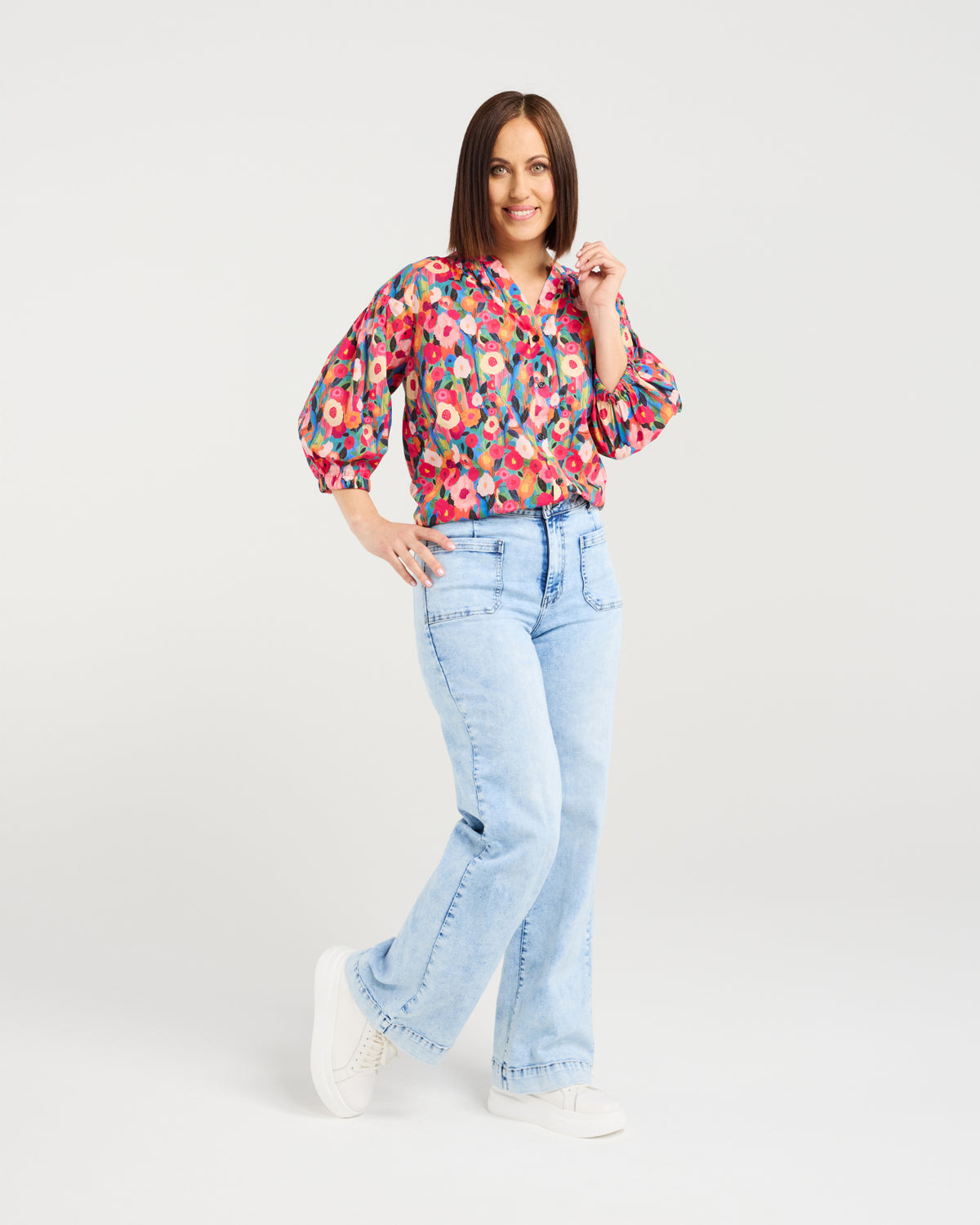 Evie Top - Canvas Bloom