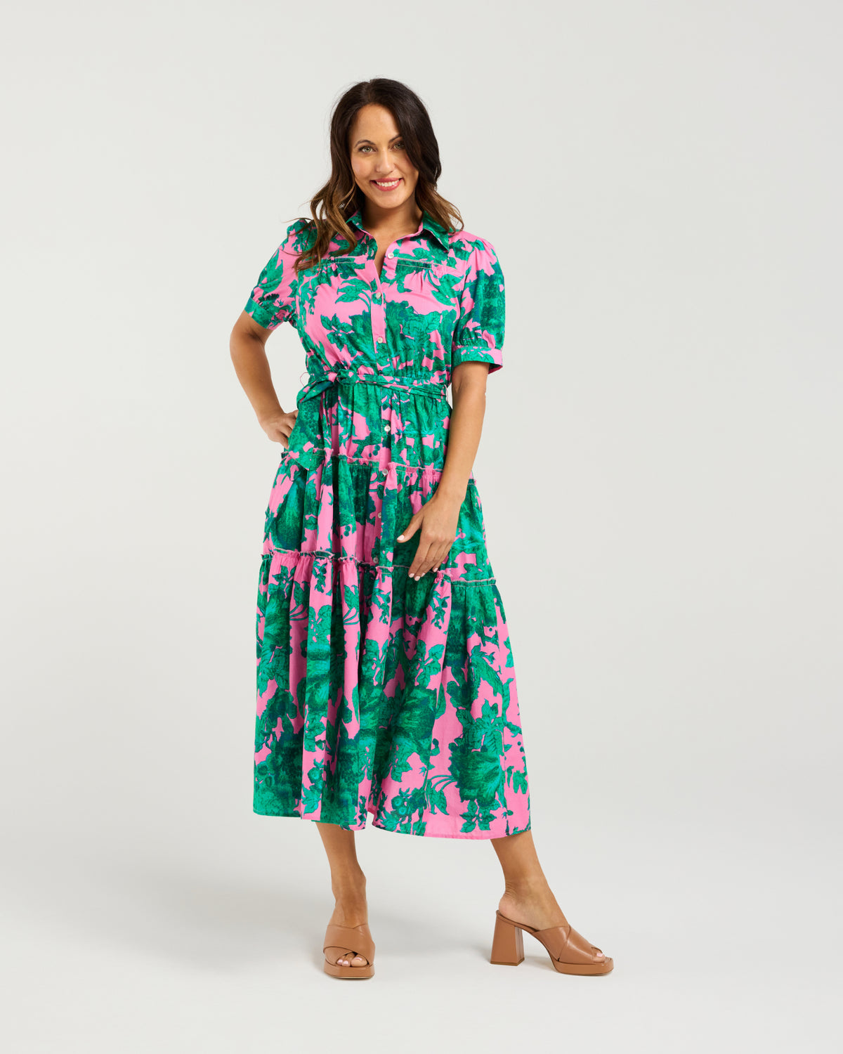 Elise Dress - Pink Jungle
