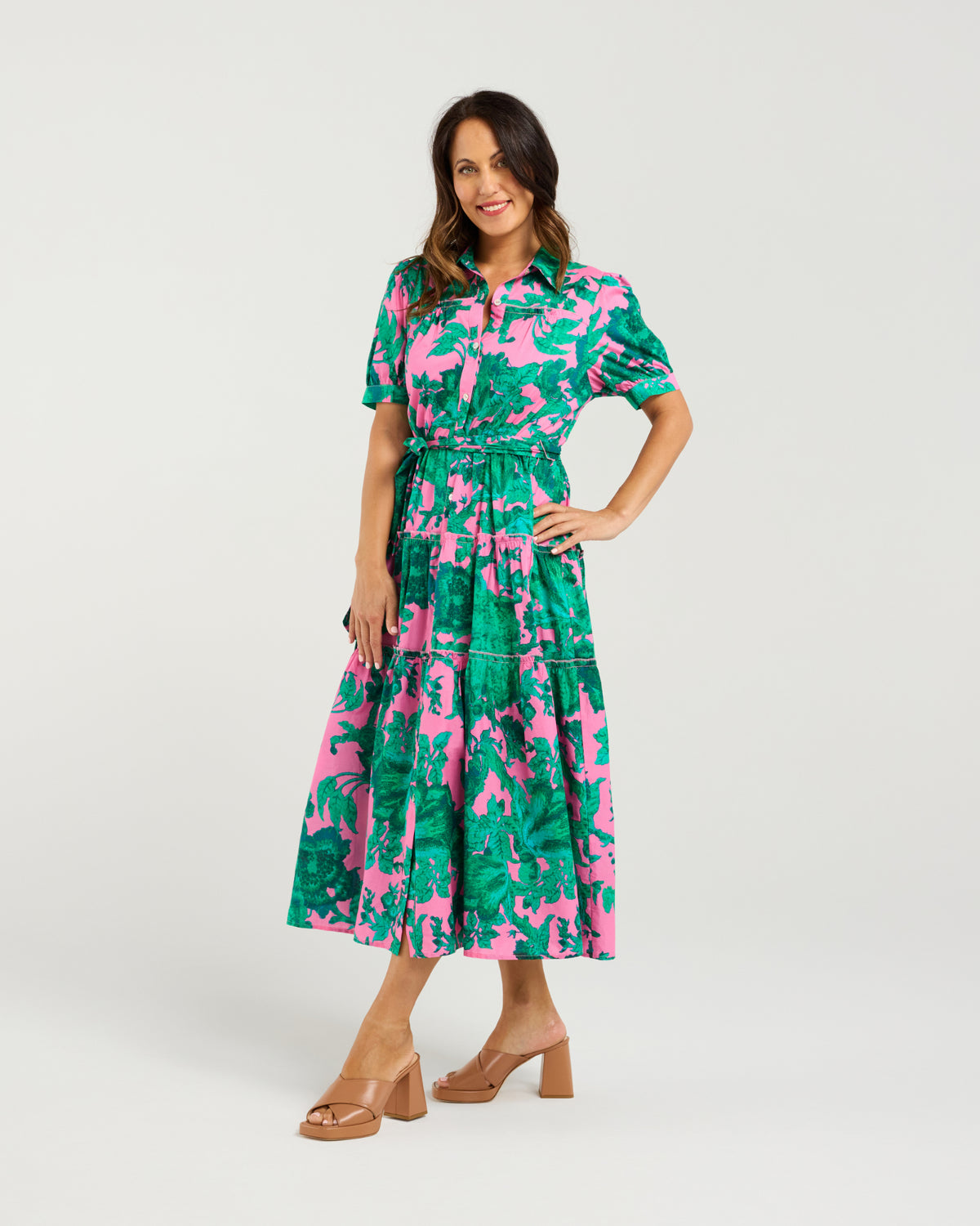 Elise Dress - Pink Jungle