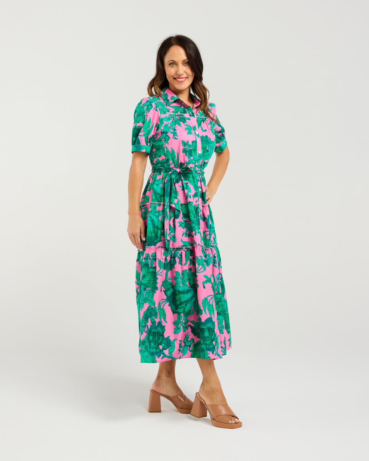 Elise Dress - Pink Jungle