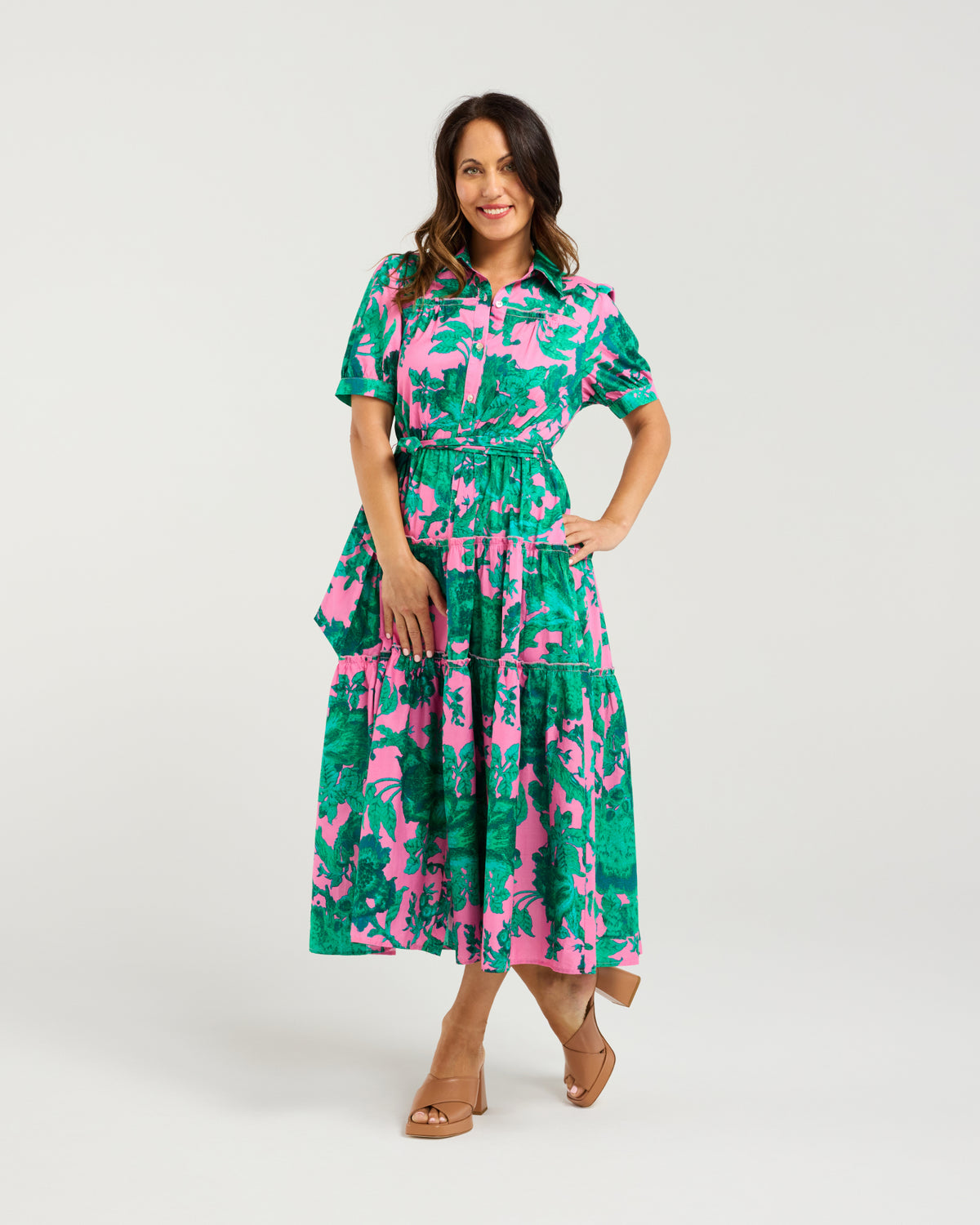 Elise Dress - Pink Jungle