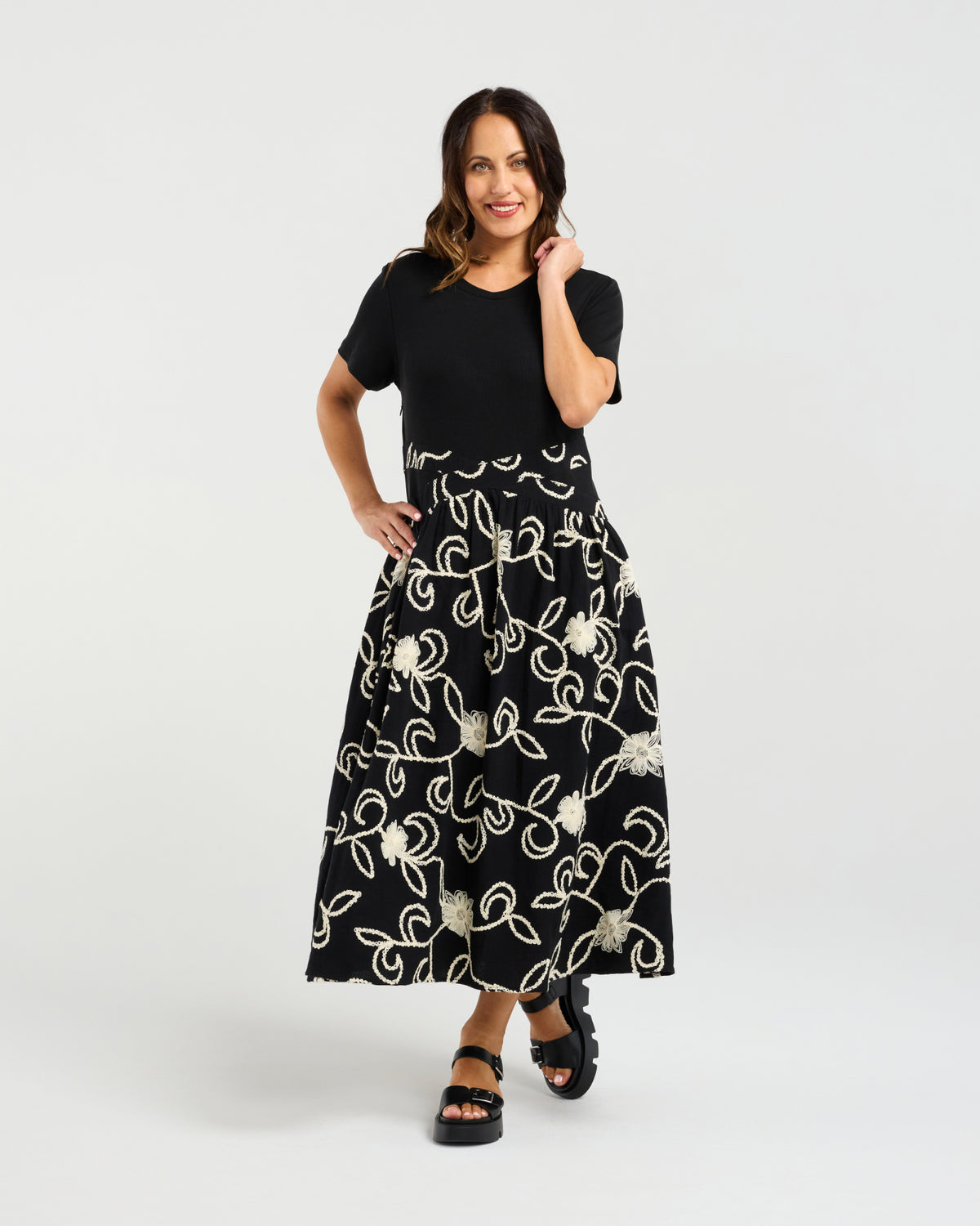 Delilah Dress - Black Folk Garden
