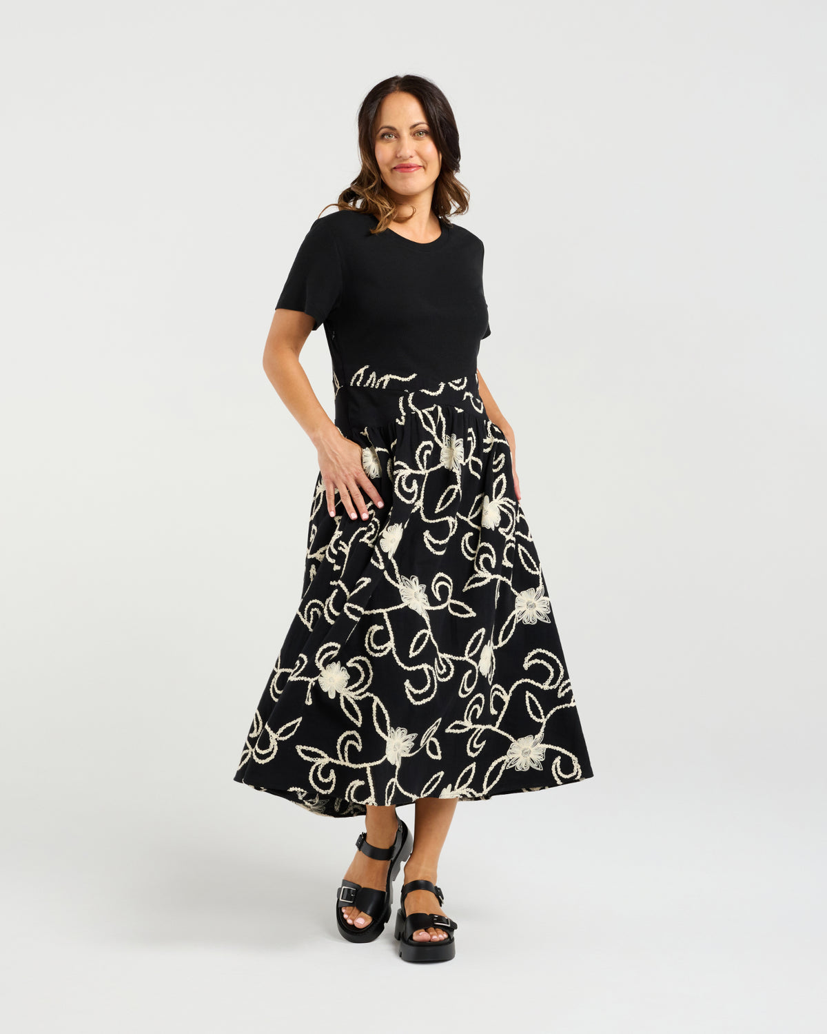 Delilah Dress - Black Folk Garden