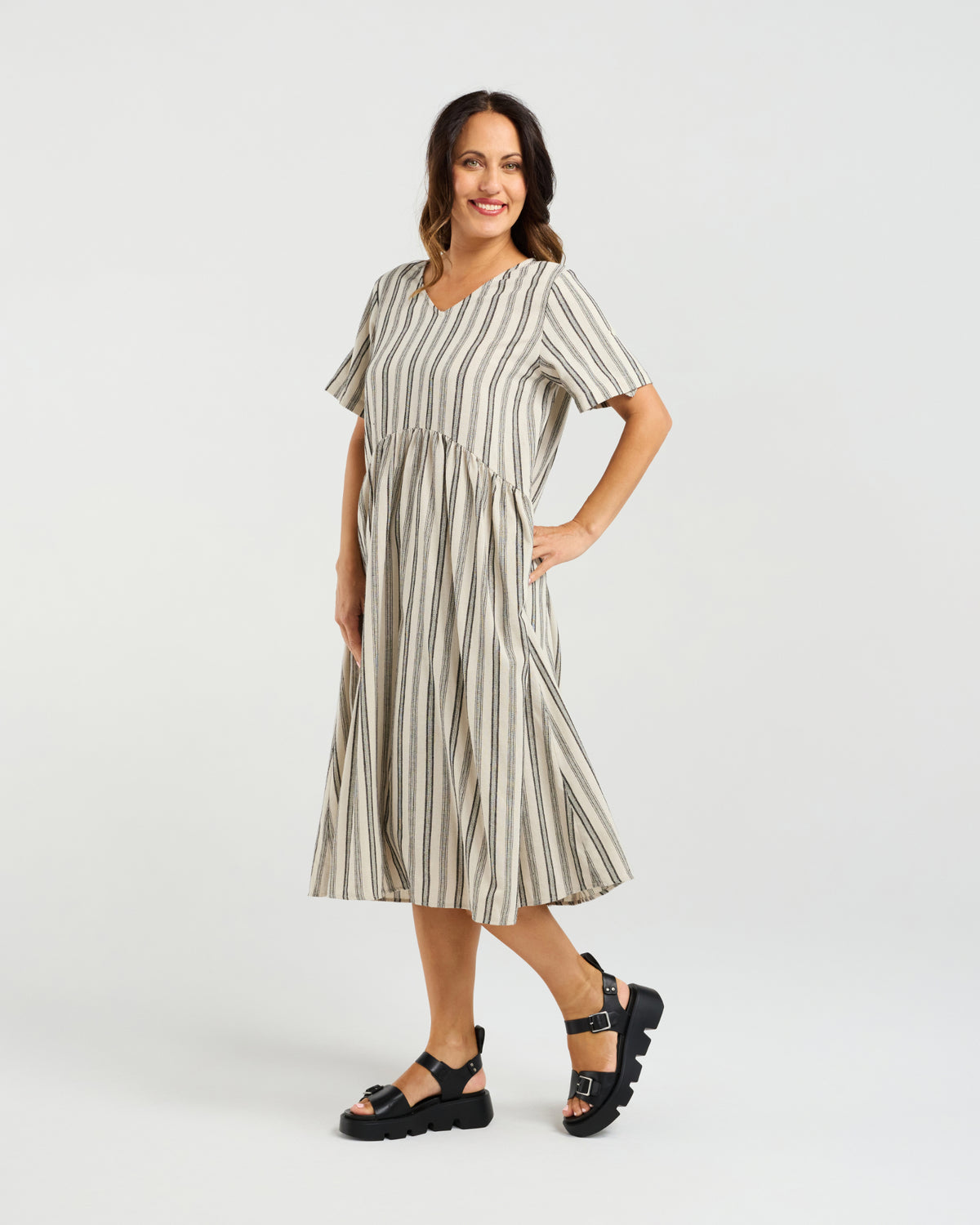 Leona Dress - Ivory Weave