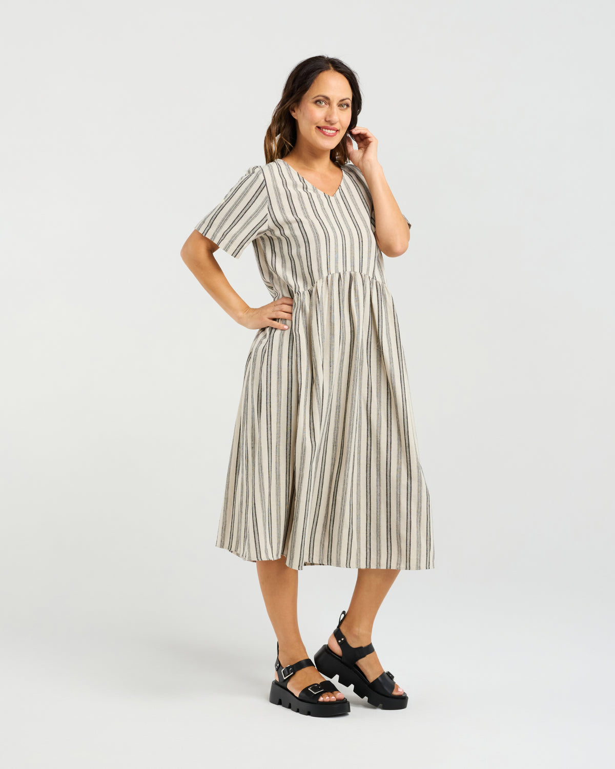 Leona Dress - Ivory Weave