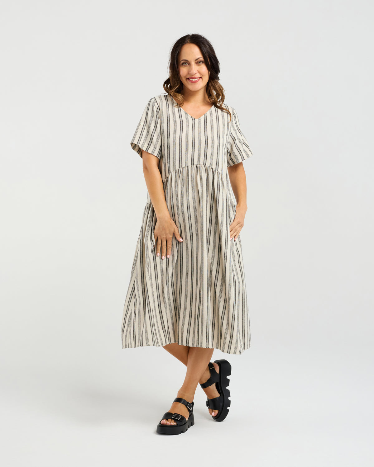 Leona Dress - Ivory Weave