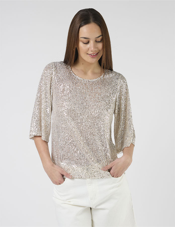 Alexis Top Champagne Sequins