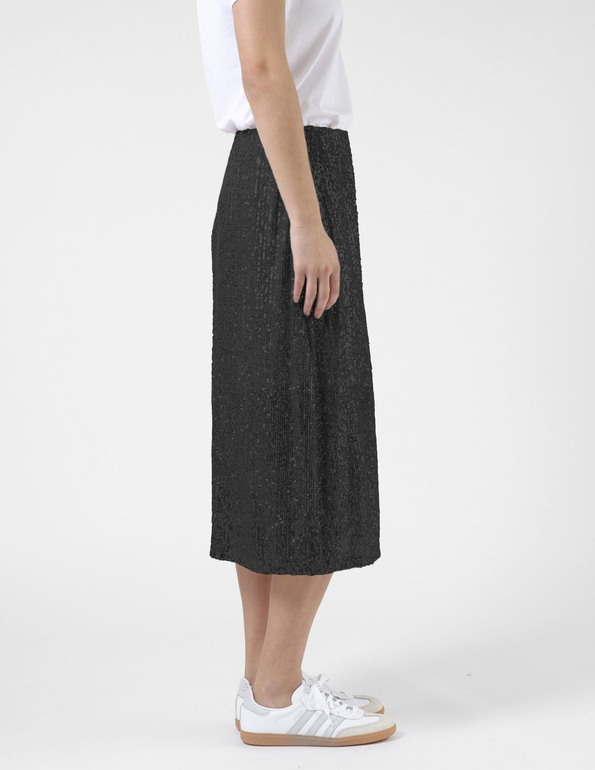 Crystal Skirt  Black Sequins