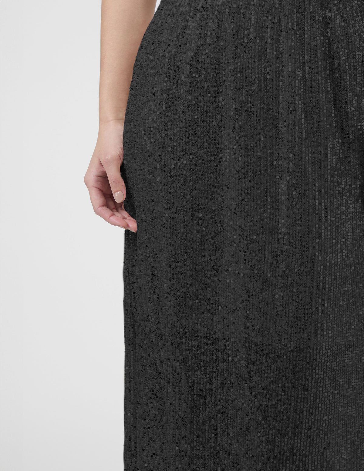 Crystal Skirt  Black Sequins