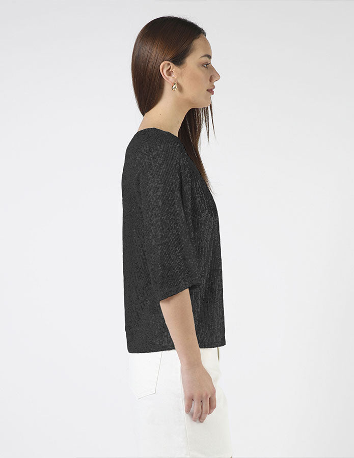 Alexis Top Black Sequins