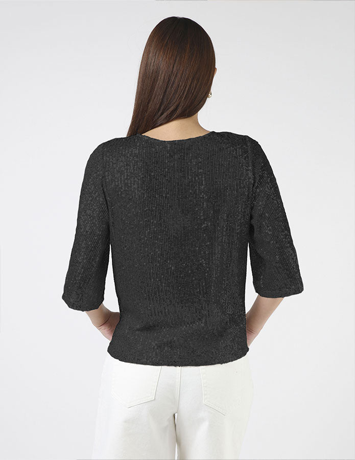 Alexis Top Black Sequins