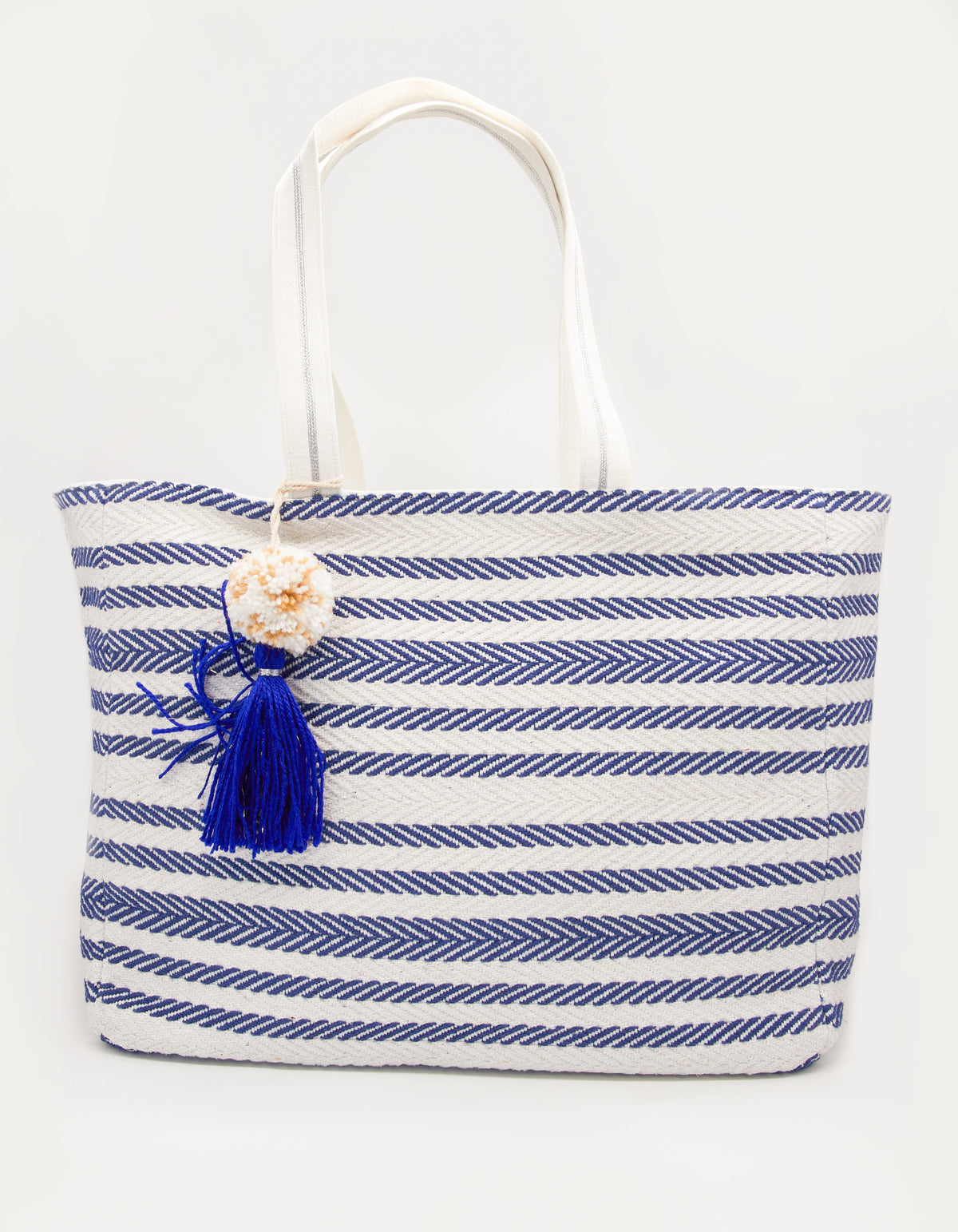 Shopper Tote Bag - Navy Herringbone