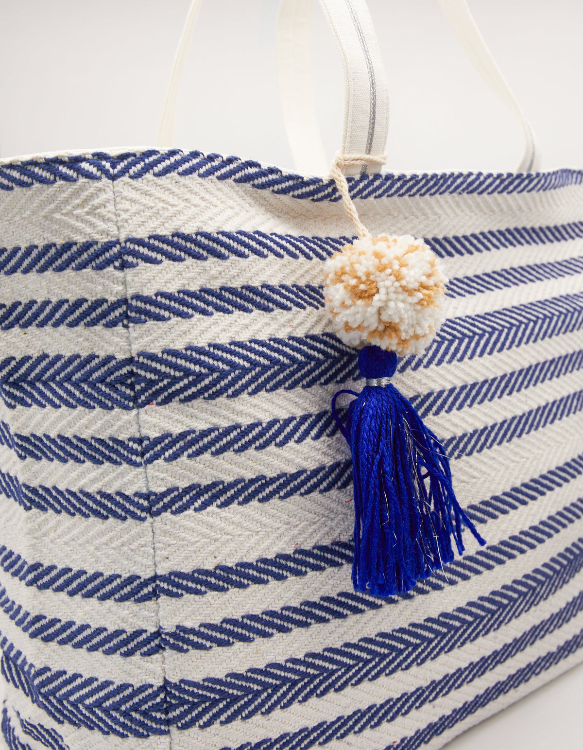 Shopper Tote Bag - Navy Herringbone