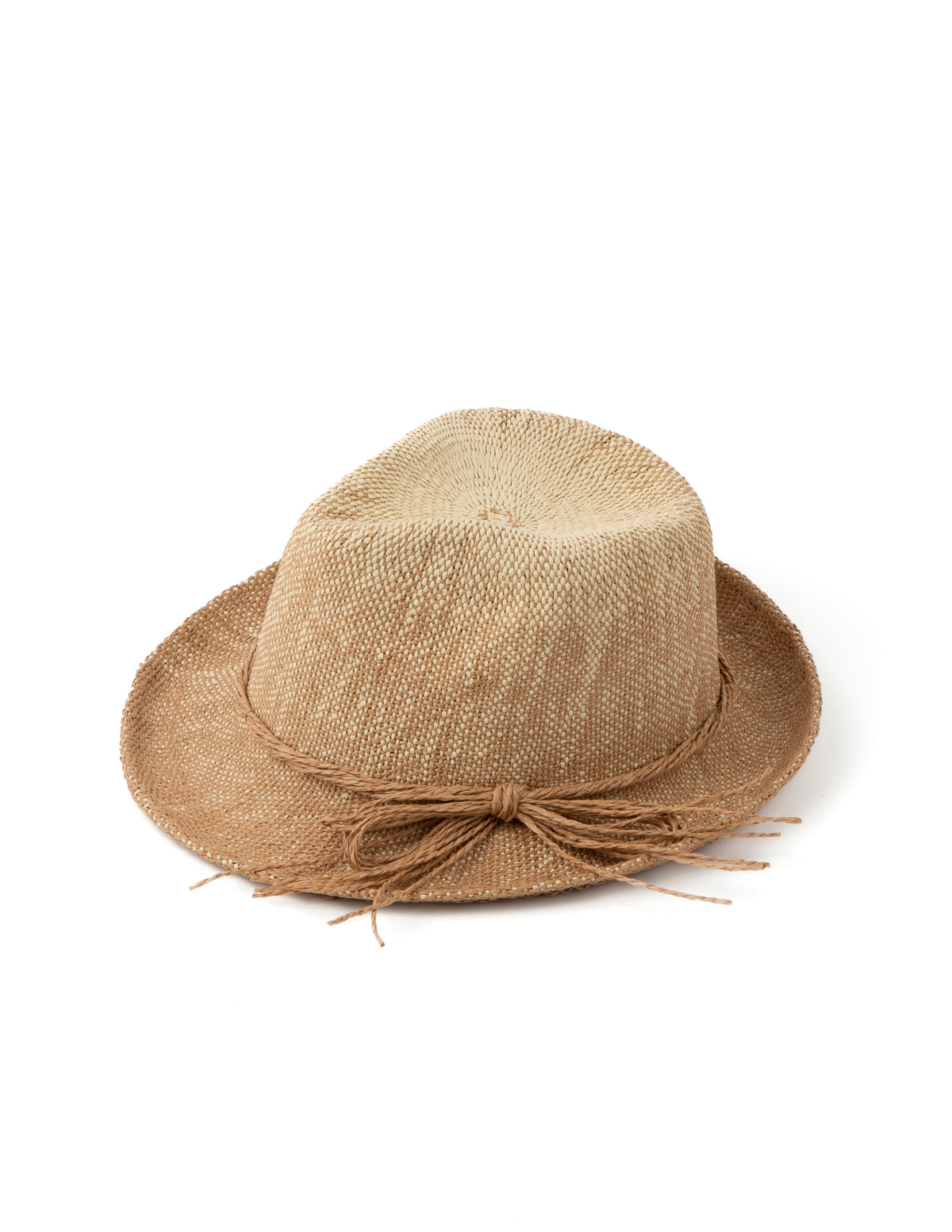 FEDORA HAT NATURAL WITH RAFFIA BOW