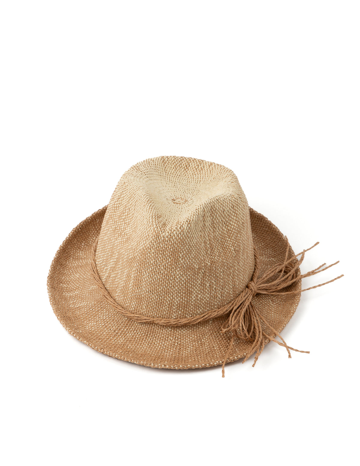 FEDORA HAT NATURAL WITH RAFFIA BOW