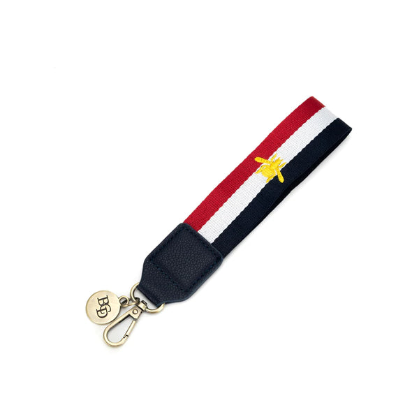 Bee Strap Wristlet - Red and Navy