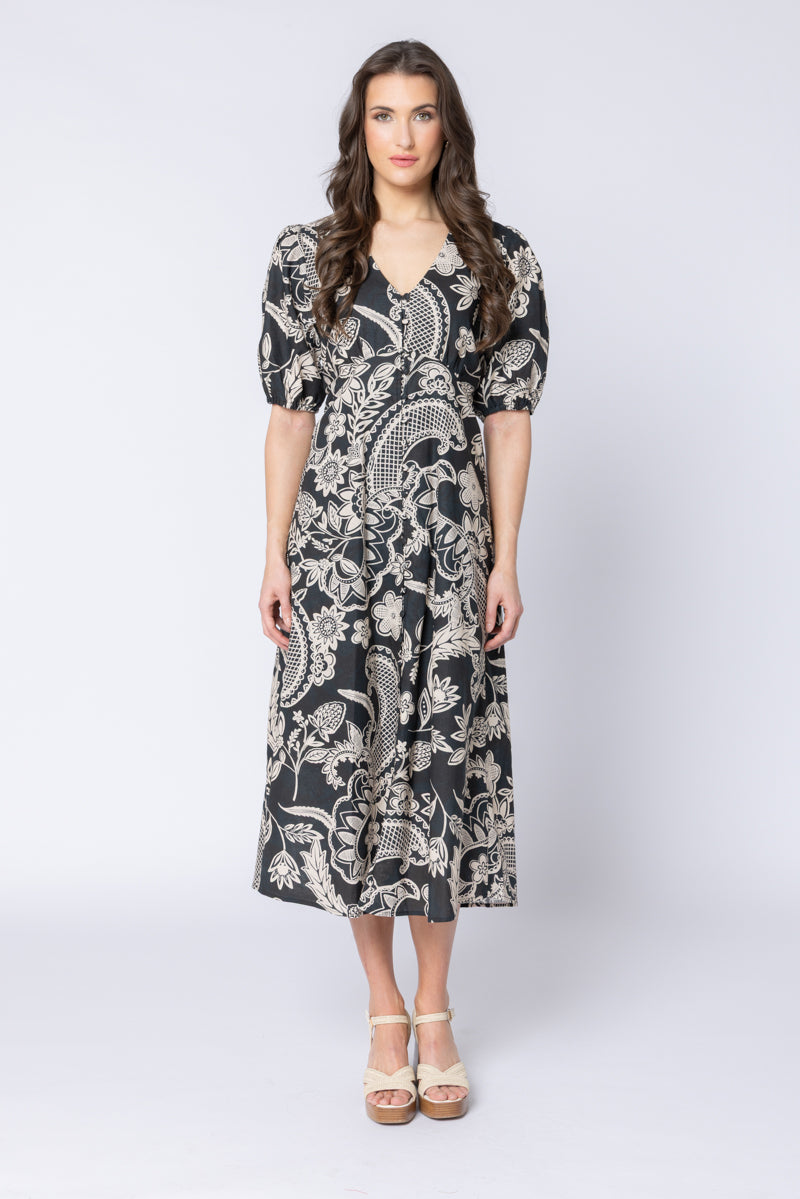 Cheerful Dress - Sand Flower