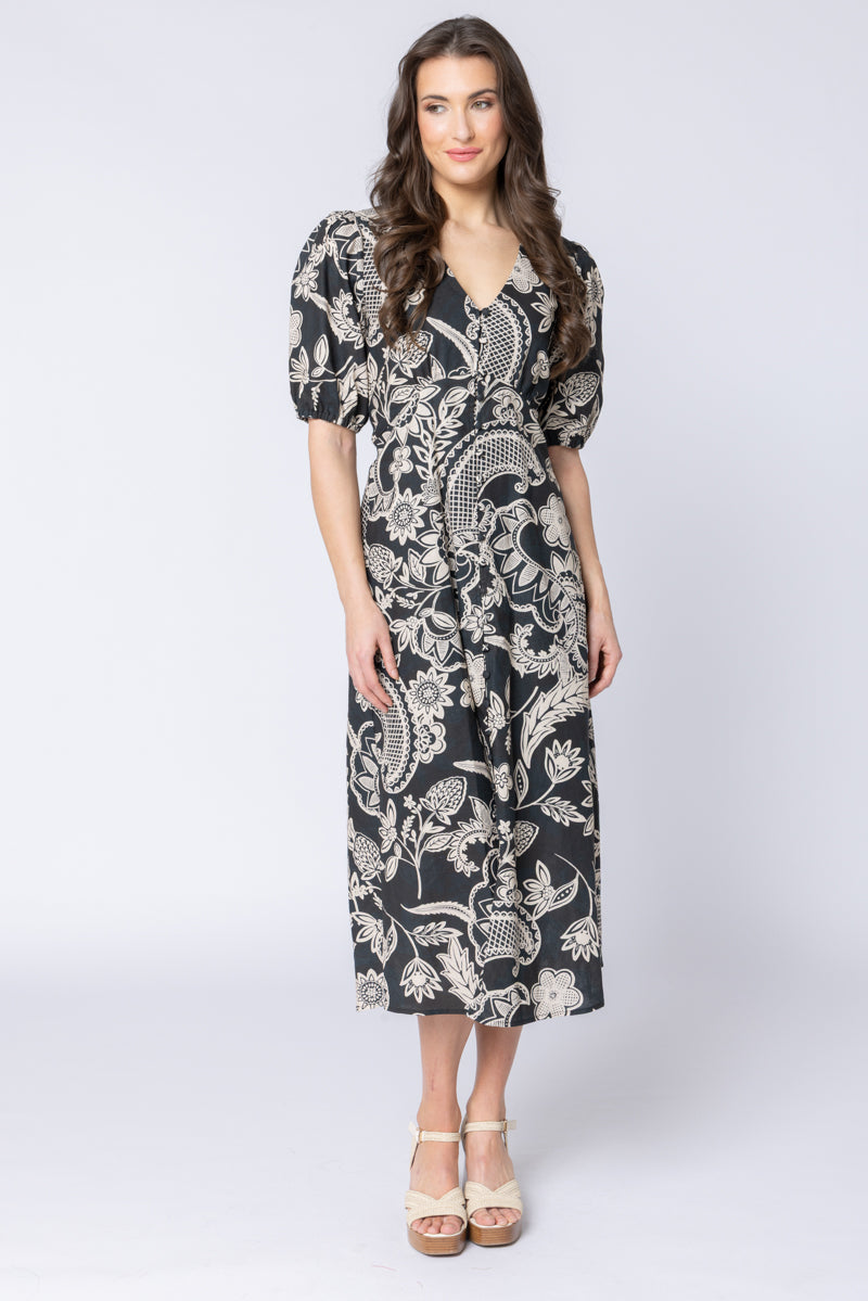 Cheerful Dress - Sand Flower