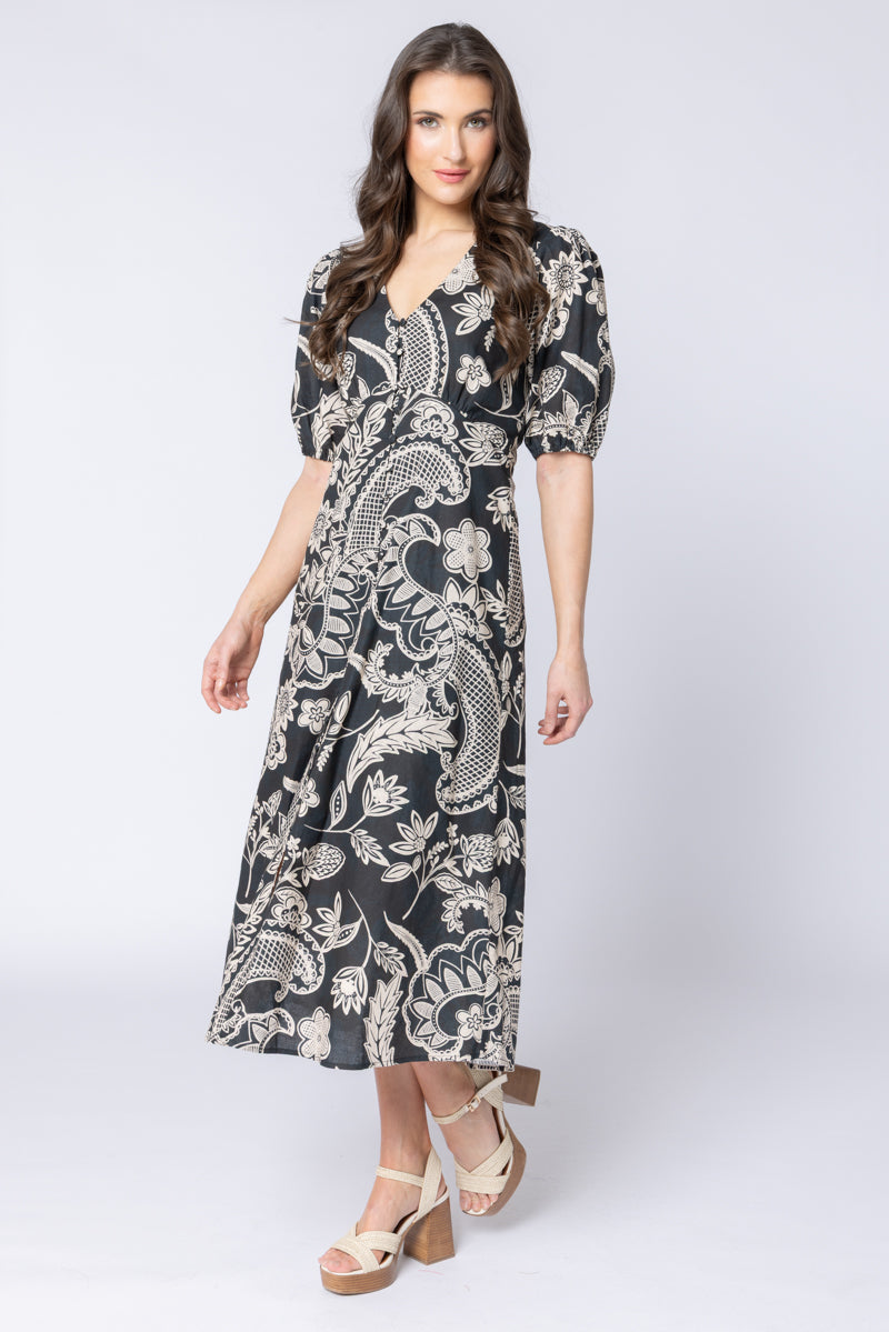 Cheerful Dress - Sand Flower