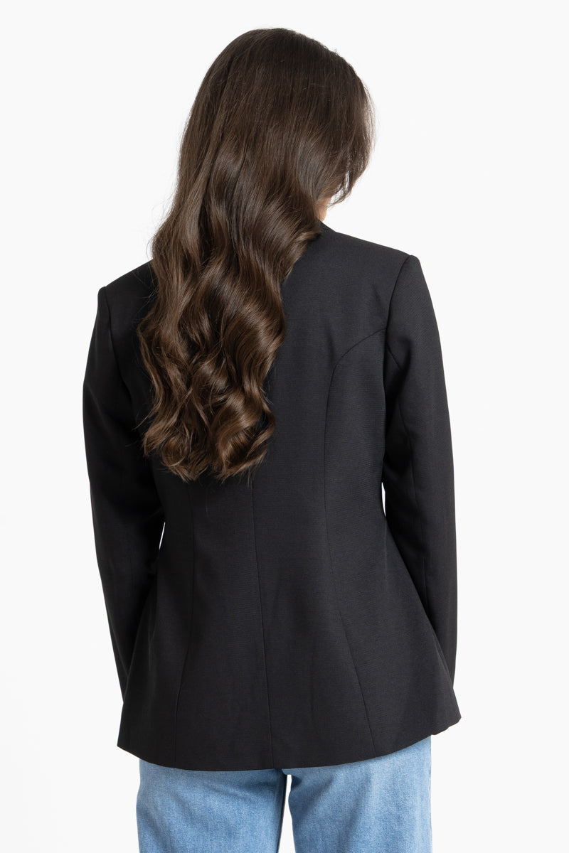 Jordanna Blazer  | Black with Black & White Spot
