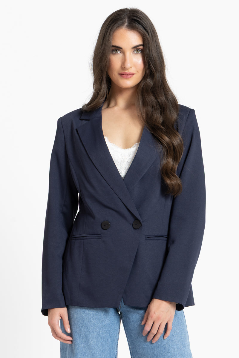 Jordanna Blazer  | Navy with Navy & White Spot