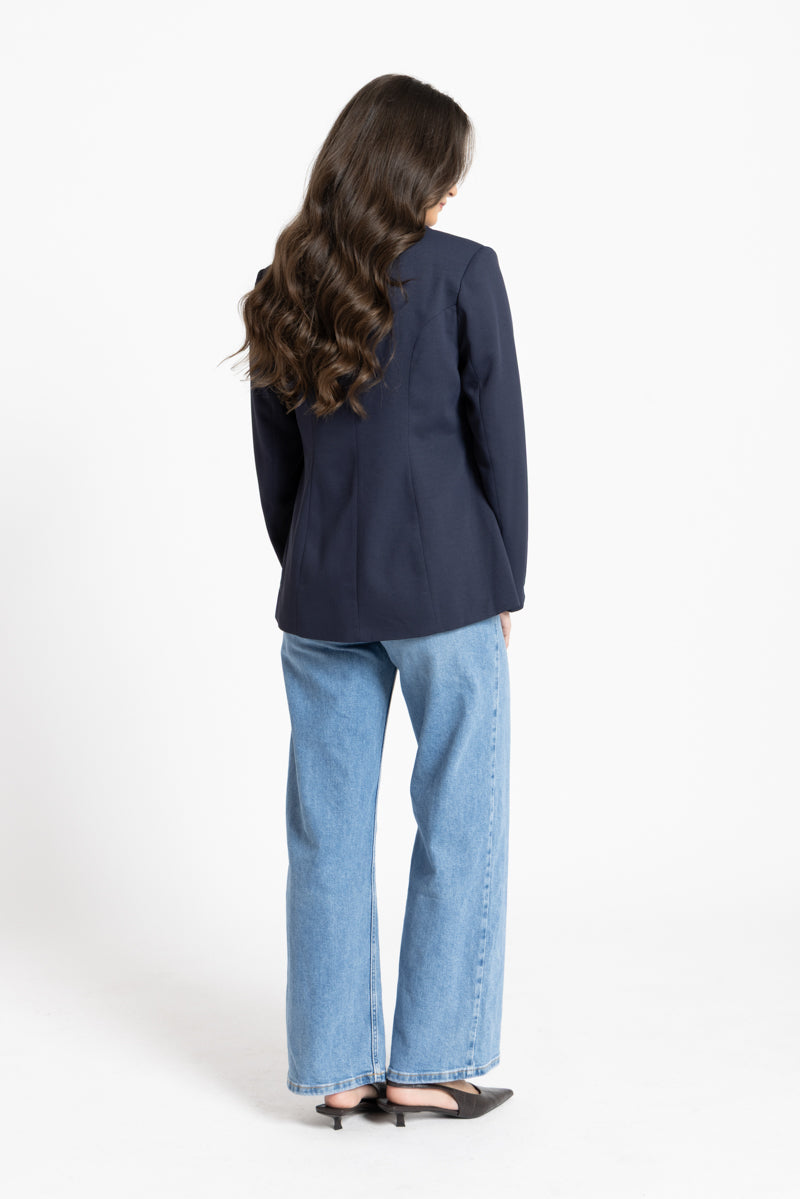 Jordanna Blazer  | Navy with Navy & White Spot