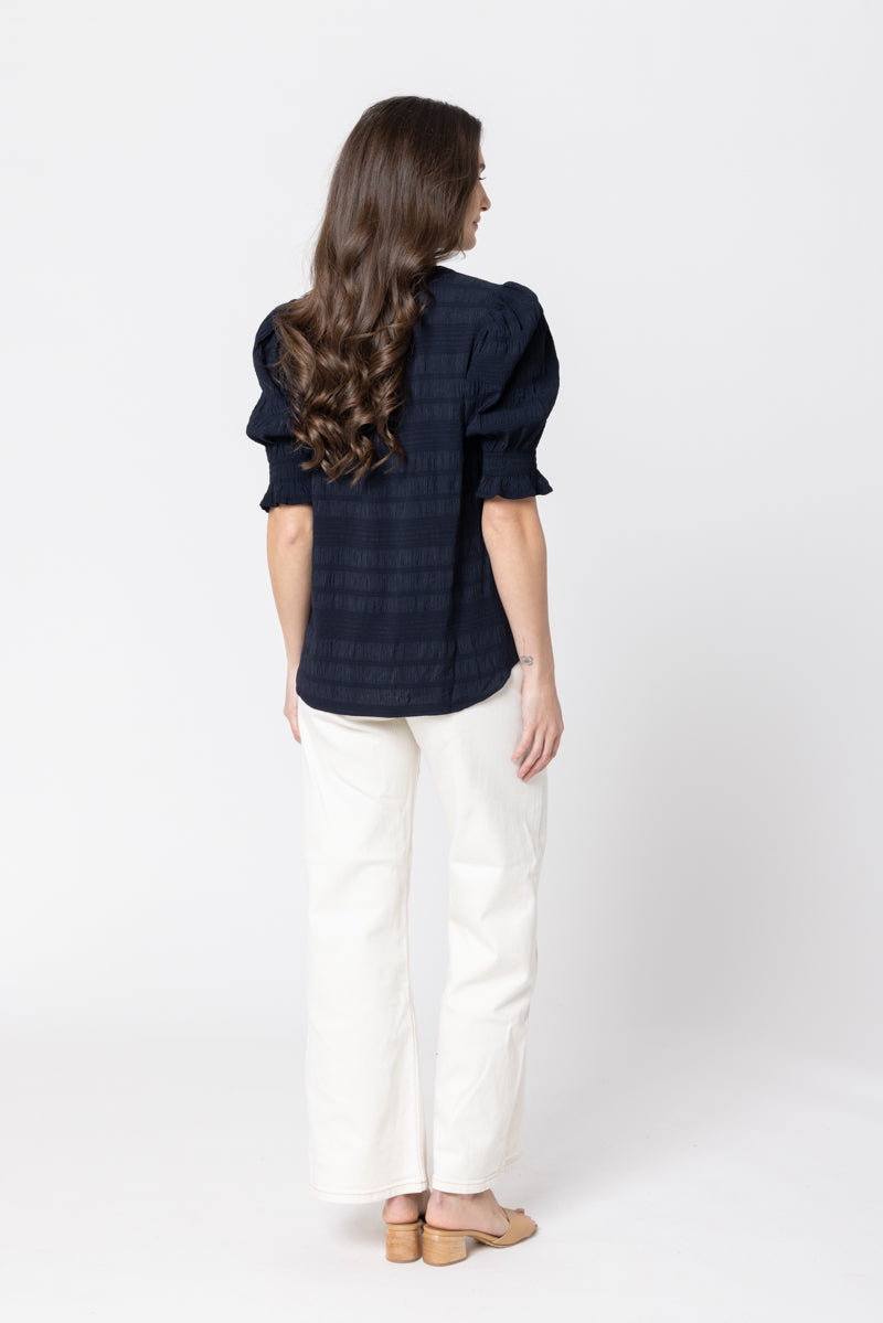 Carefree Butterfly Top - Navy