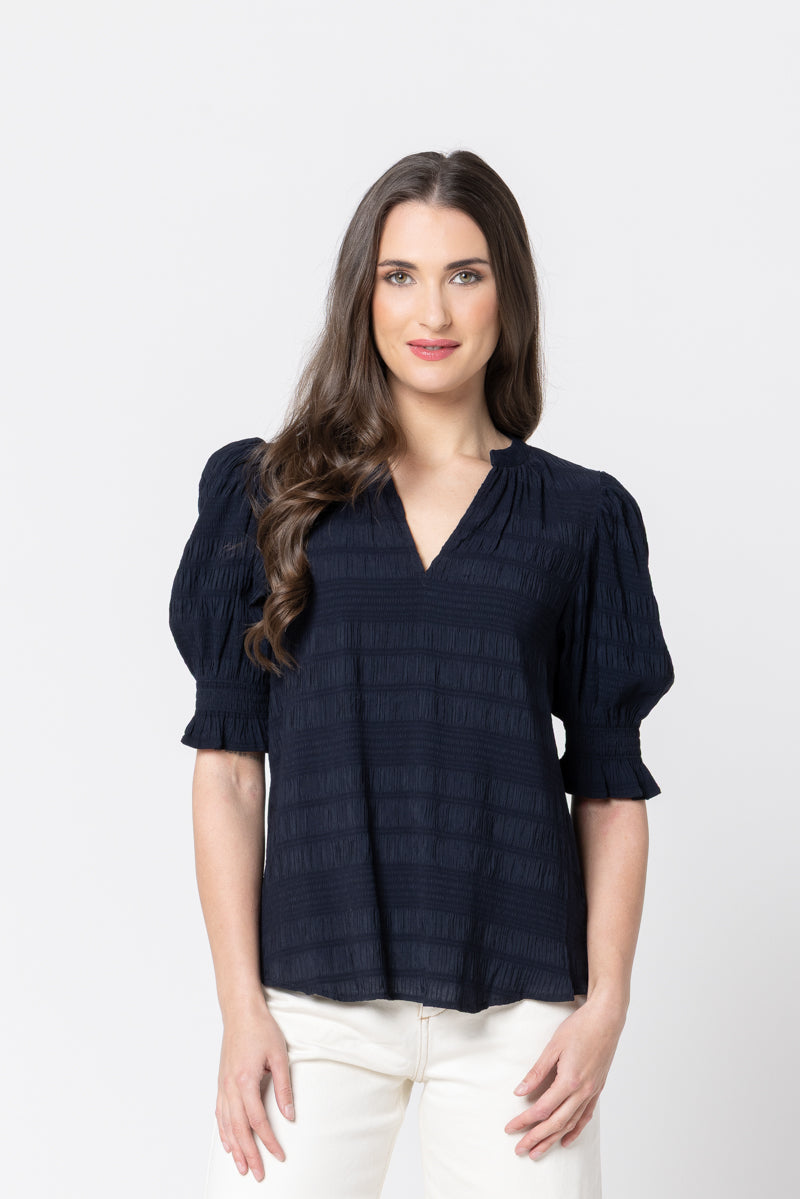 Carefree Butterfly Top - Navy