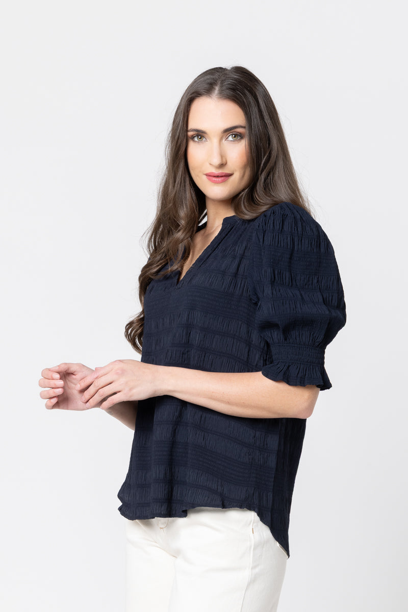Carefree Butterfly Top - Navy