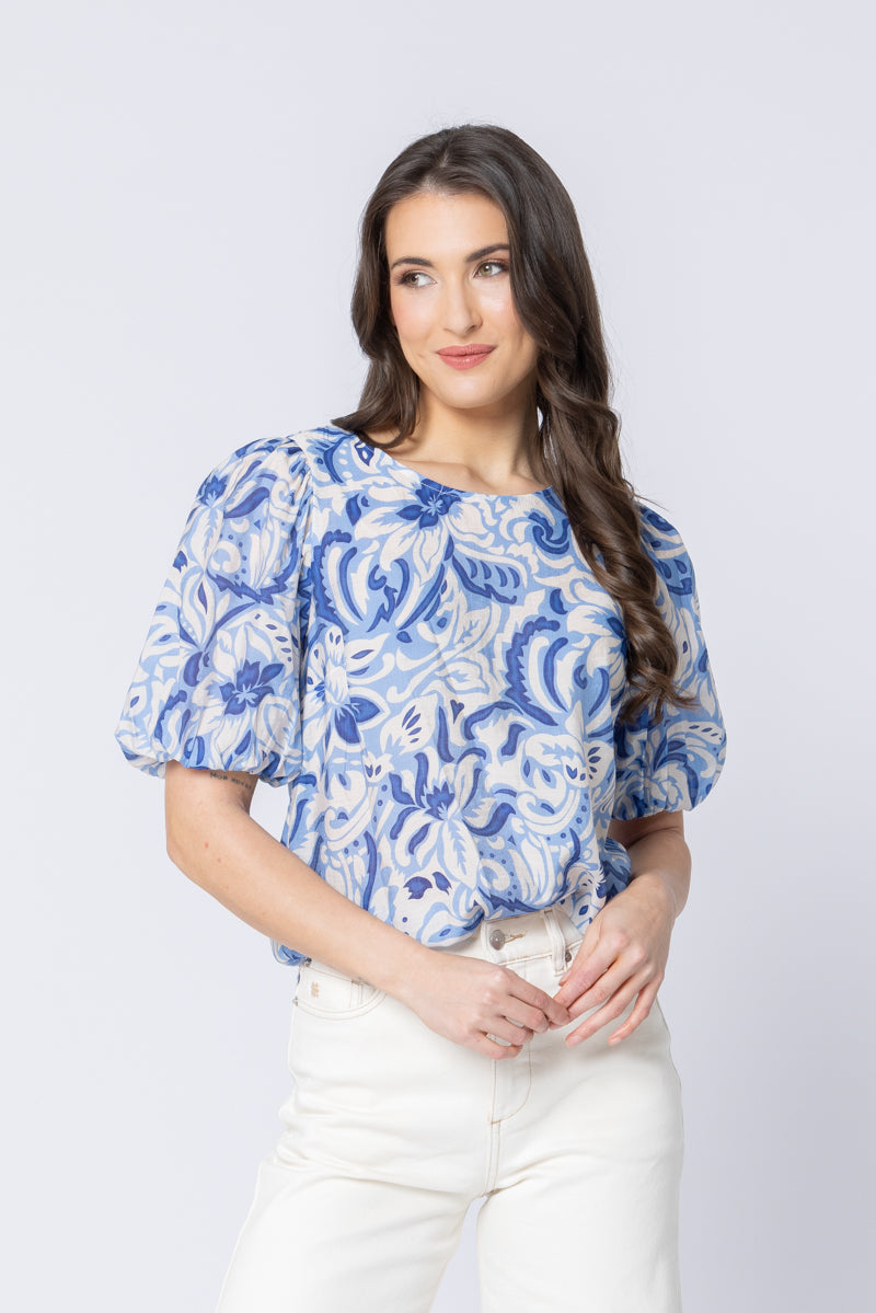 Relaxed Carefree Top - Blue Whisper