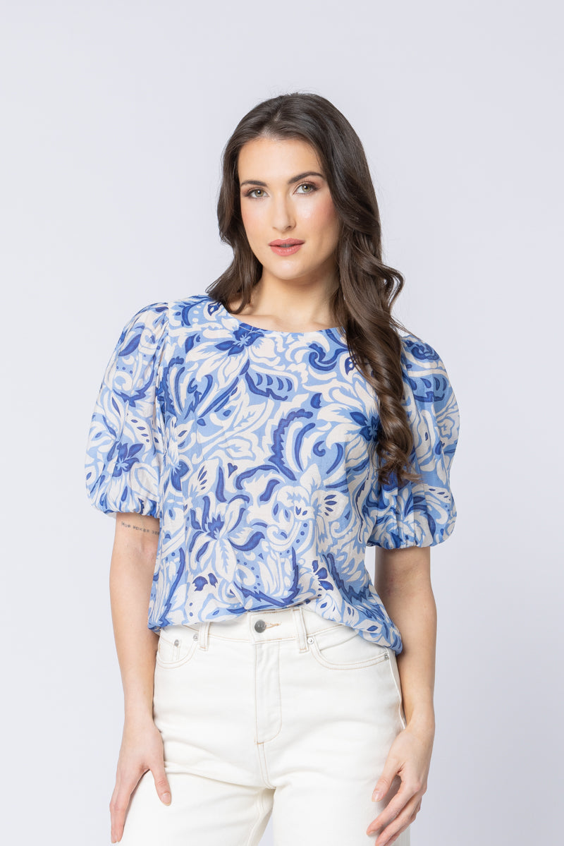 Relaxed Carefree Top - Blue Whisper