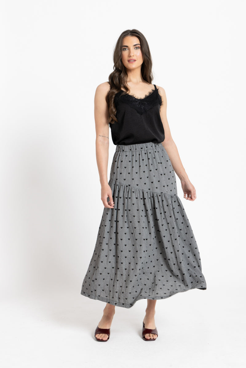 DEVINE MAXI SKIRT | Black Heart