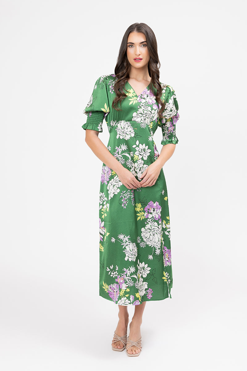 Florence Dress - Kelly Satin